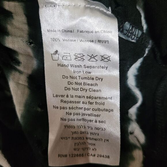 Anama size medium black white cold shoulder top with designed holes distressed - Picture 4 of 5